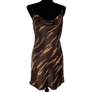 Audrey Animal Print Slip Dress  Medium